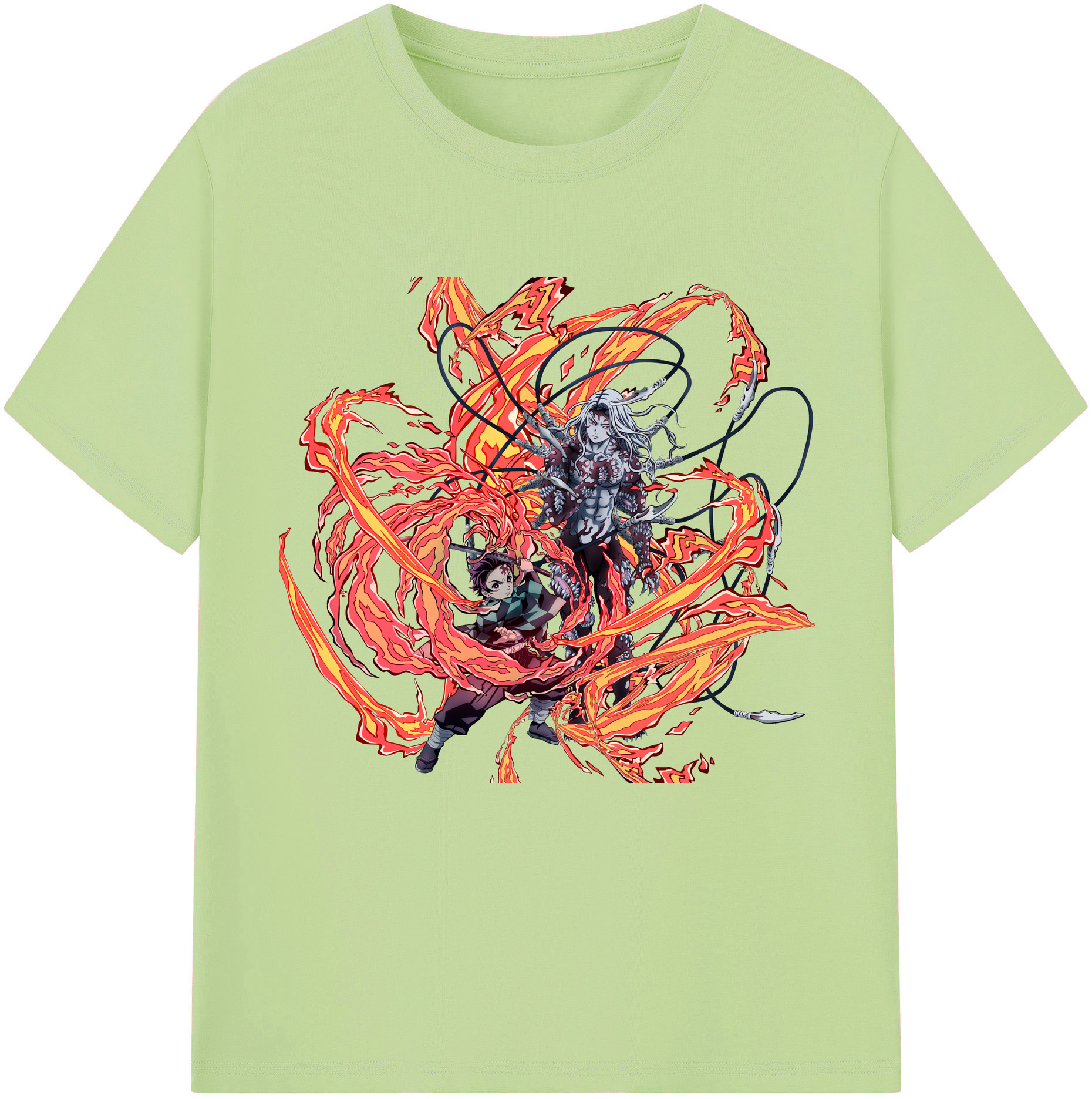 （画像用） 鬼滅の刃 竈門 炭治郎／かまど たんじろう Kamado Tanjirou 綿100％半袖Tシャツ（フロントプリント）